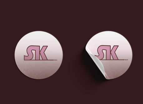 stickers avec comme motif le loge S et K en rose et violet