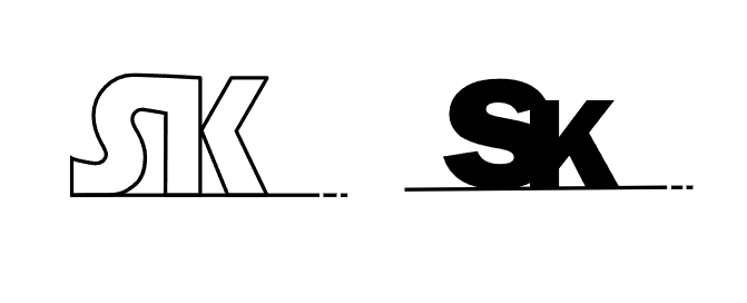 croquis de diffèrent logo des initial S et K